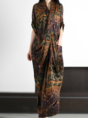 Robe longue ample en dentelle fine et légère de luxe à la mode de style ethnique