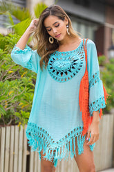 Strandkleid mit Quasten und lockerem Schnitt