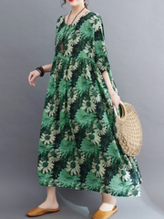 Robe à smocks à col rond de la reine de beauté