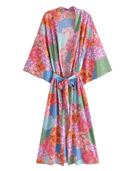 Robe cardigan kimono élégante à ceinture longue et à la mode