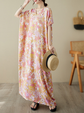 Dream Girl – Kaftankleid aus Baumwolle mit V-Ausschnitt und Blumenmuster