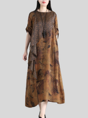 Game Of Time Loose Round Neck A-line Dress