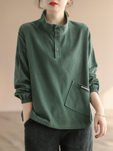 Veste pull tendance ample à col haut et manches longues avec boutons