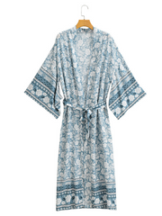 Magnifique kimono long bohème, robe kimono longue à fleurs pour femme, kimono de plage bohème