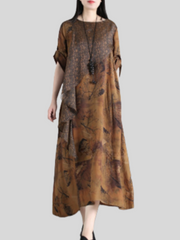 Game Of Time Loose Round Neck A-line Dress