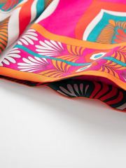 robe veste kimono courte imprimée avec ceinture d'automne