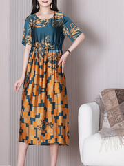 Robe tunique coupe A à col rond Fragran