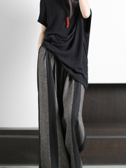 ensemble deux pièces chemise irrégulière pantalon large robe