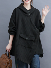 Pull ample décontracté à boutons avec poche pour l'automne et l'hiver