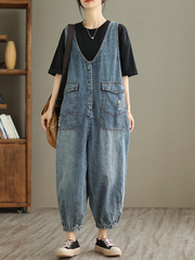 Foggy Season Denim-Jumpsuit mit hoher Taille