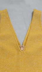 Yellow TasselS Midi Bandage Dress