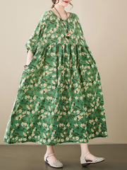 The lost heart Round Neck Smock Dress