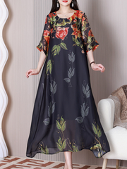 Robe trapèze à col rond Stay Happy