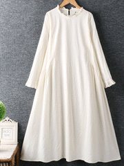 Robe trapèze en coton à col rond Let Her Go