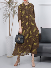 Robe trapèze ample à manches longues pour femmes de grande taille