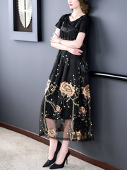 Modisches Maxi-Salopette-Kleid mit Blumenmuster für Partys