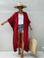 Robe longue kimono en rayonne à imprimé tie-dye de différentes couleurs