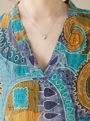 Game Of Love Kaftan-Kleid mit V-Ausschnitt und kurzen Ärmeln