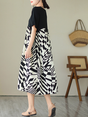 Robe trapèze à col rond Nature Love