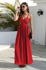 Ärmelloses, rückenfreies Maxikleid mit Schnürung