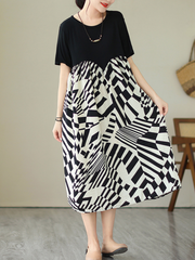 Robe trapèze à col rond Nature Love