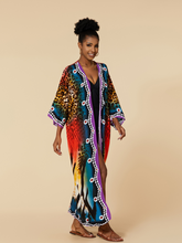 Veste kimono longue en rayonne « Regardez le ciel »