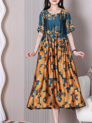 Robe tunique coupe A à col rond Fragran