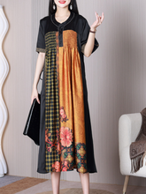 Nature Love A-Linien-Kleid mit V-Ausschnitt und mittlerer Taille