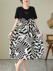 Robe trapèze à col rond Nature Love