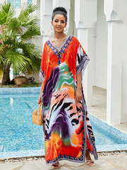 Sound Of Love Rayon Multicolor Kaftan Dress