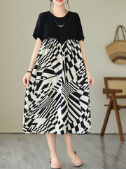 Robe trapèze à col rond Nature Love