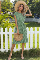 Elegantes Polka Dot Boho Kleid