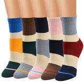 Chaussettes à motifs en coton pour femmes (5 paires)