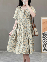 Robe trapèze à col rond en coton All You Need