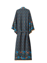 Robe de plage longue kimono à imprimé floral
