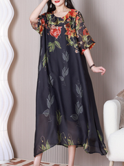 Robe trapèze à col rond Stay Happy