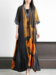 Just My Type Loose V-neck A-line Dress