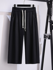 pantalon droit taille haute d'été grande taille