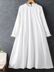 Robe trapèze en coton à col rond Let Her Go