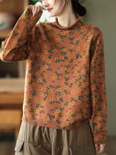 Pull ample en tricot à imprimé floral pour femme