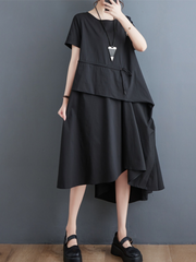 Just My Style – Lockeres A-Linien-Kleid aus Baumwolle mit Rundhalsausschnitt