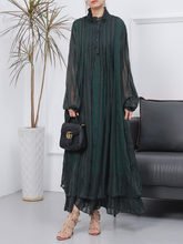 Robe longue élégante à manches longues pour femme