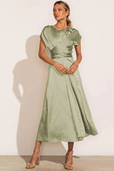 Scoop A-line Satin Bridesmaid Dress
