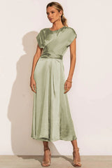 Scoop A-line Satin Bridesmaid Dress