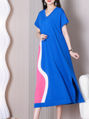 Robe mi-longue à col en V Look At The Sky