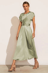 Scoop A-line Satin Bridesmaid Dress
