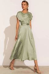 Scoop A-line Satin Bridesmaid Dress