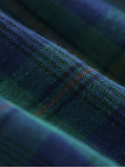 Cardigan Loose Cotton Lining Check Pattern Shirt