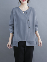 Pull à manches longues et boutons pour femme, décontracté, couleur unie, hiver