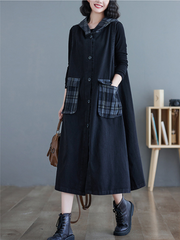 Champion Denim Plaid Hooded Dress